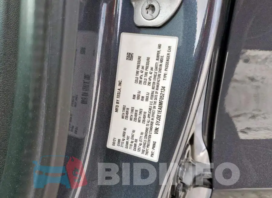 5YJ3E1EA8MF052134 Photo# 13