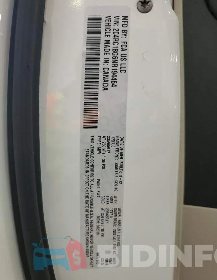2C4RC1BG6NR194464 Photo# 12
