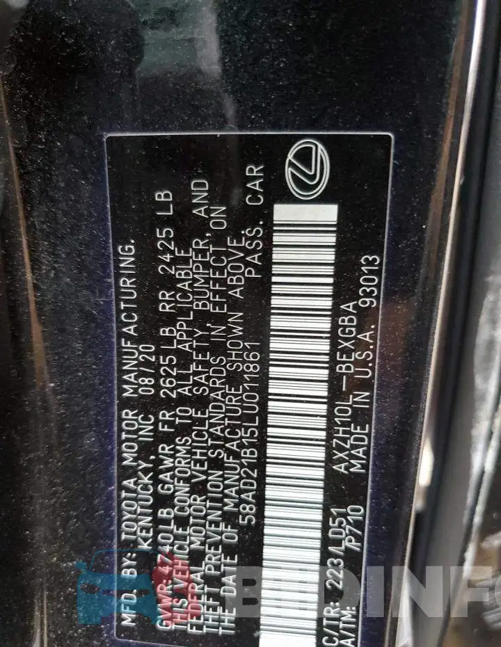 58AD21B15LU011861 Photo# 12