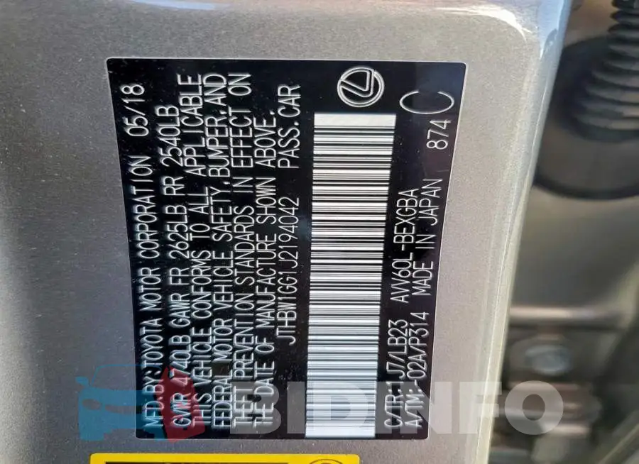 JTHBW1GG1J2194042 Photo# 12