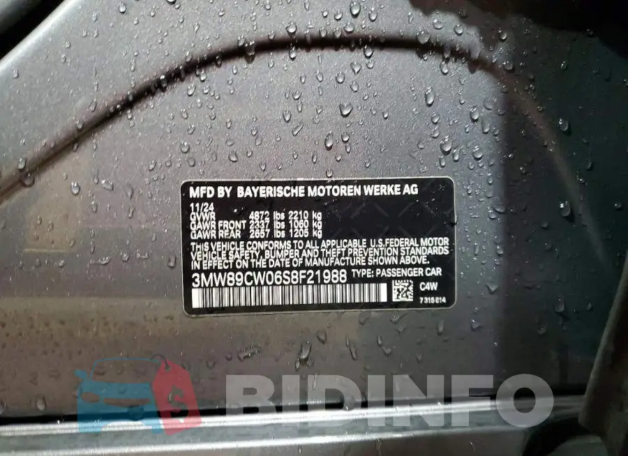 3MW89CW06S8F21988 Photo# 12