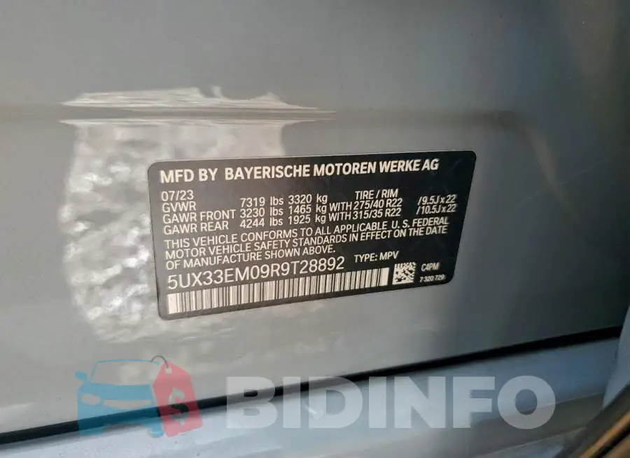 5UX33EM09R9T28892 Photo# 12