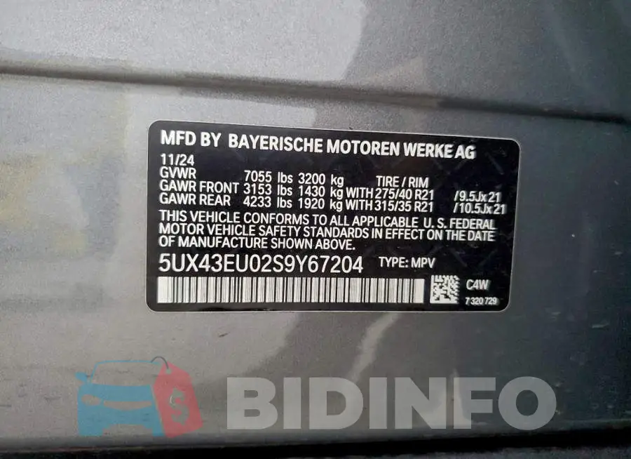 5UX43EU02S9Y67204 Photo# 12