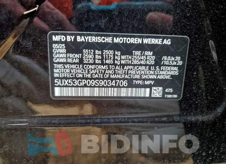 5UX53GP09S9034706 Photo# 13