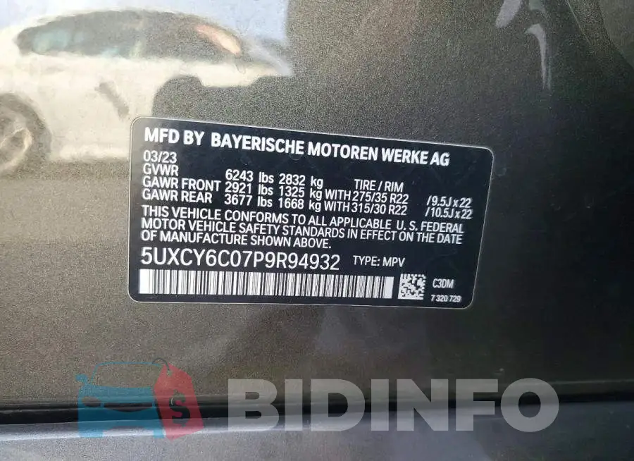 5UXCY6C07P9R94932 Photo# 13