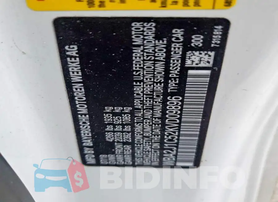 WBA2J1C52KVD09896 Photo# 12
