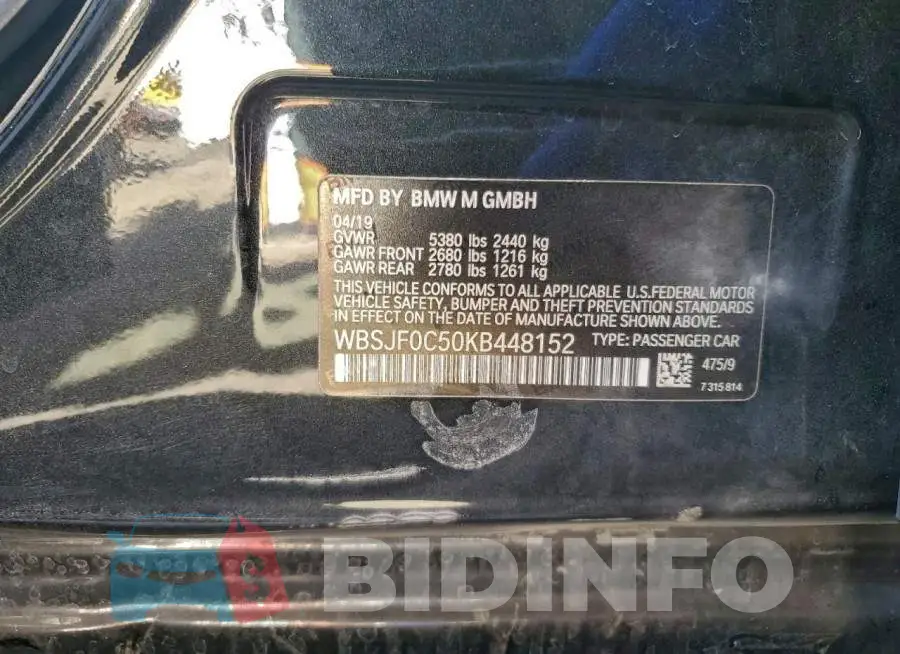 WBSJF0C50KB448152 Photo# 12