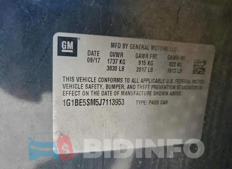 1G1BE5SM5J7113953 Photo# 12