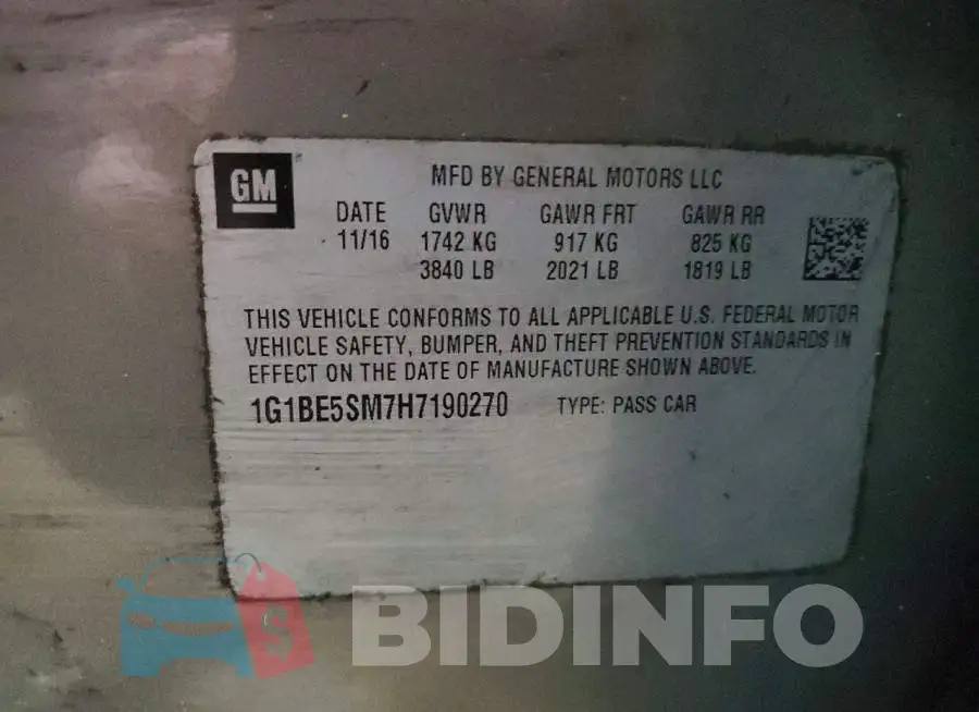 1G1BE5SM7H7190270 Photo# 12