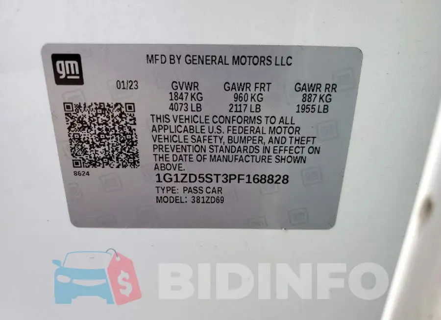 1G1ZD5ST3PF168828 Photo# 13