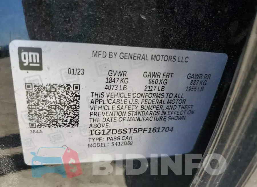 1G1ZD5ST5PF161704 Photo# 12