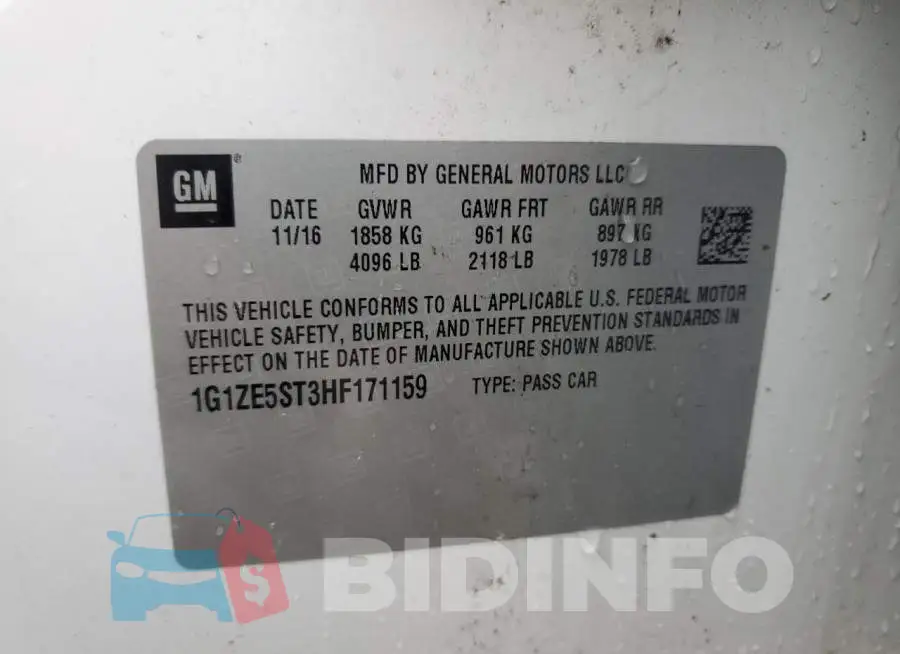 1G1ZE5ST3HF171159 Photo# 13