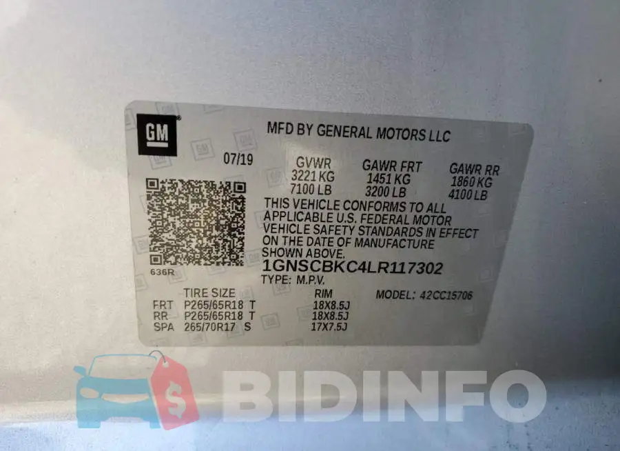 1GNSCBKC4LR117302 Photo# 14