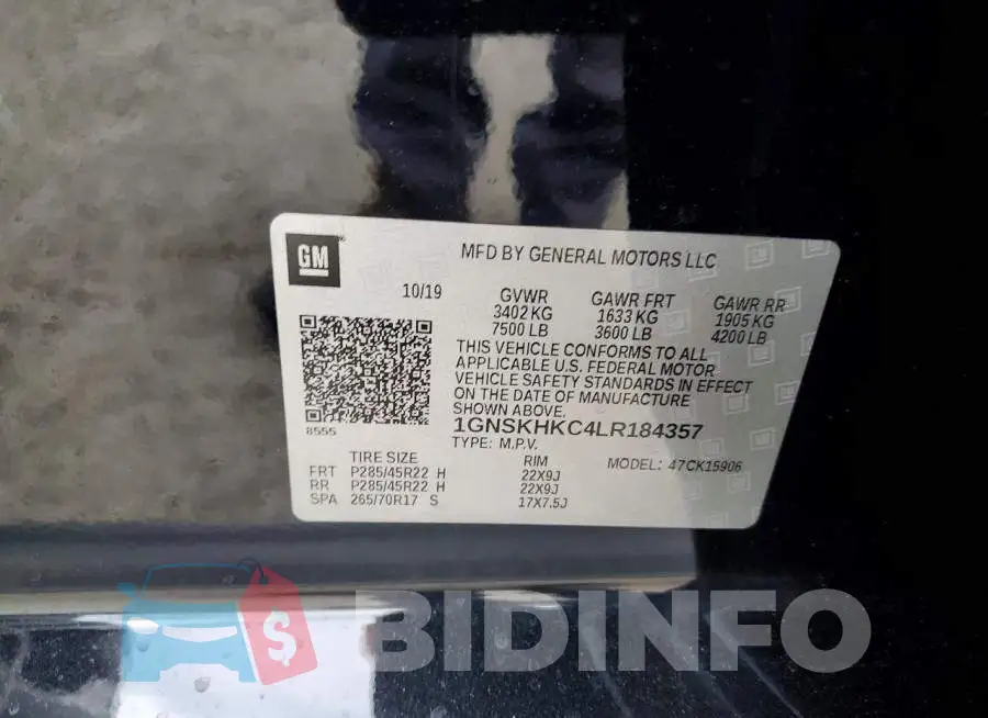 1GNSKHKC4LR184357 Photo# 14