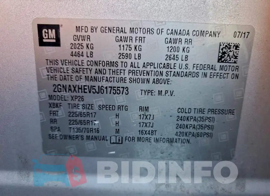 2GNAXHEV5J6175573 Photo# 12