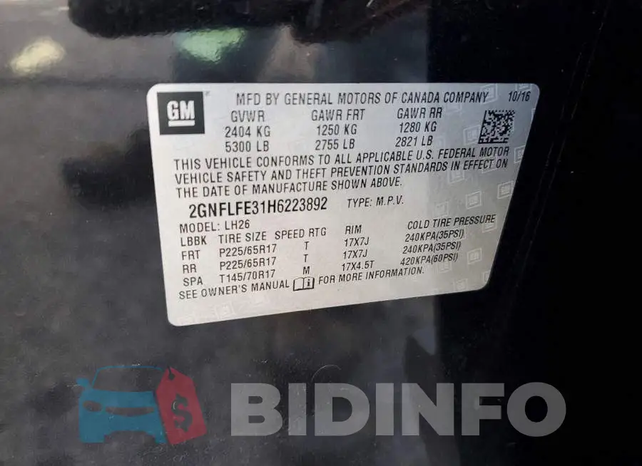 2GNFLFE31H6223892 Photo# 13