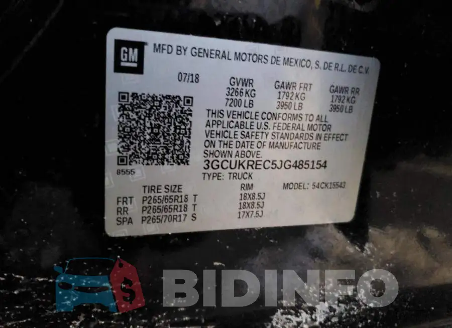 3GCUKREC5JG485154 Photo# 13