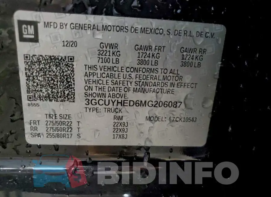 3GCUYHED6MG206087 Photo# 12