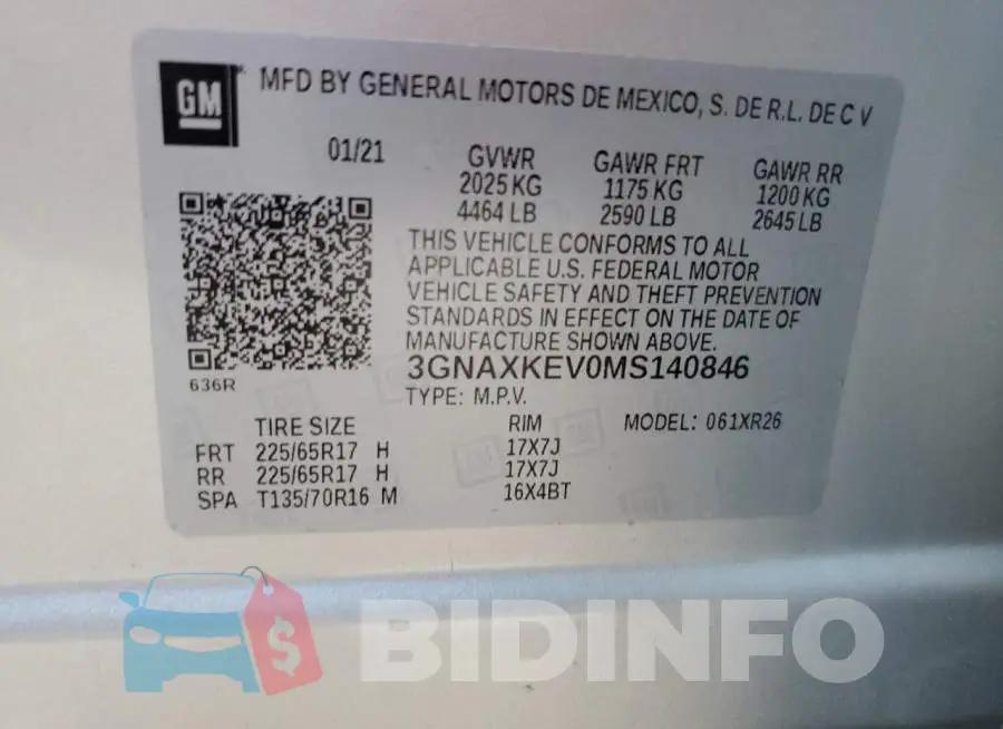 3GNAXKEV0MS140846 Photo# 12