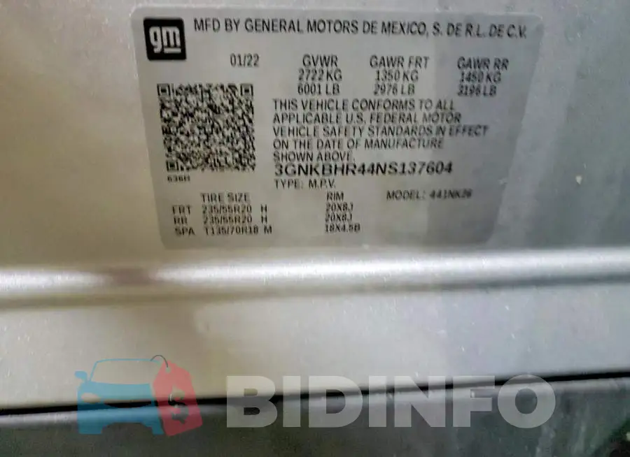 3GNKBHR44NS137604 Photo# 13