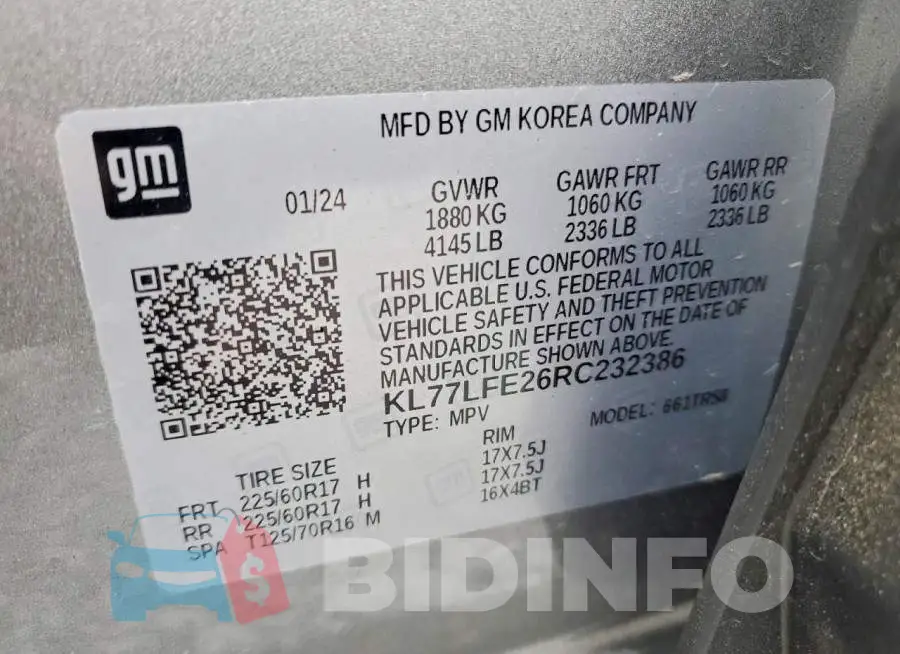 KL77LFE26RC232386 Photo# 12