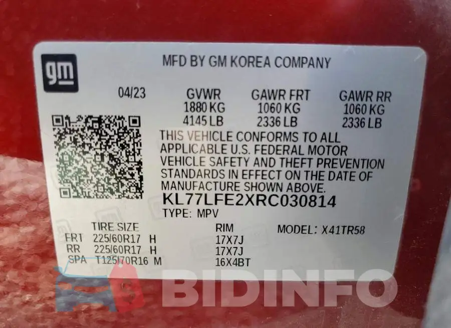 KL77LFE2XRC030814 Photo# 13