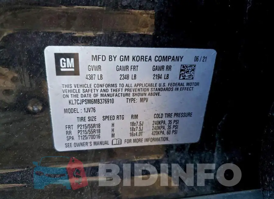 KL7CJPSM6MB376910 Photo# 13