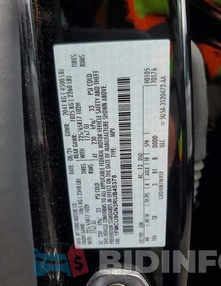1FMCU9GN3RUB45378 Photo# 13
