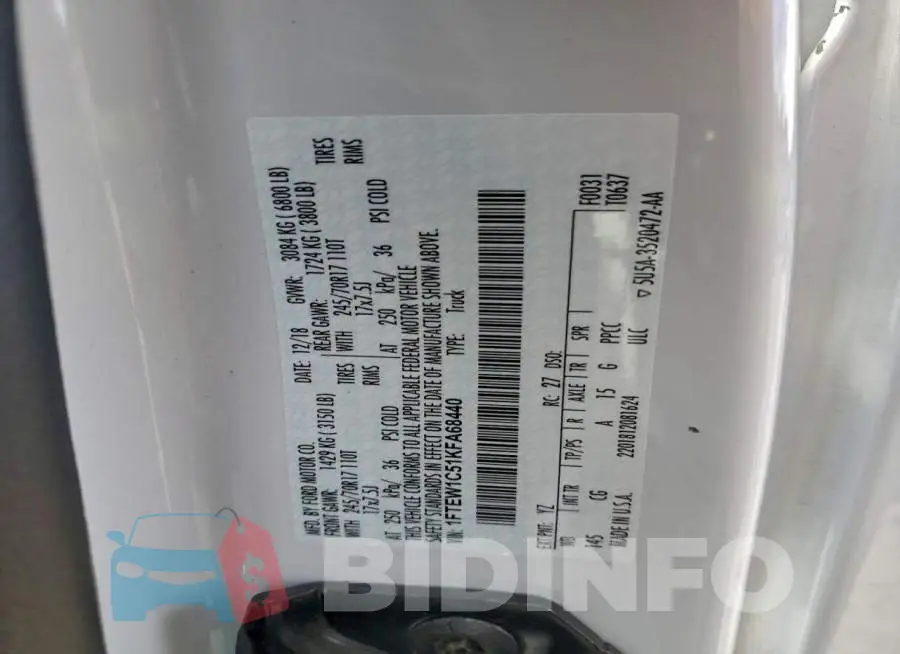 1FTEW1C51KFA68440 Photo# 12