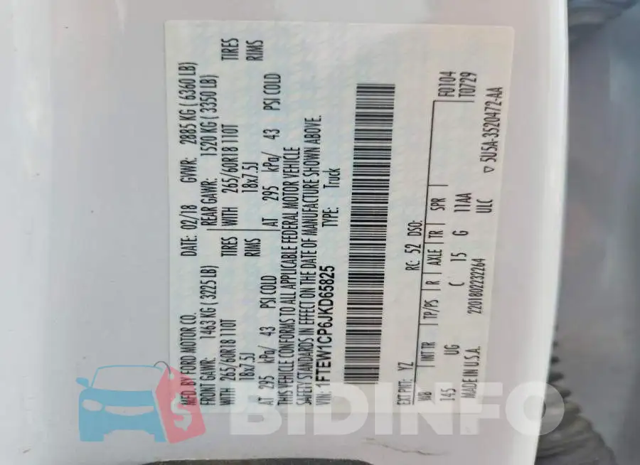1FTEW1CP6JKD65825 Photo# 12