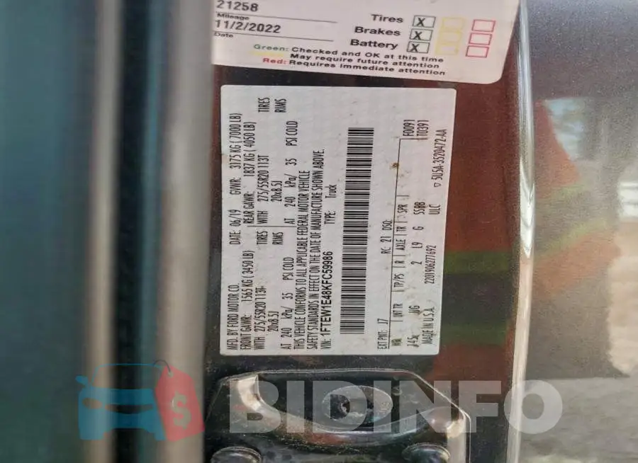 1FTEW1E48KFC59986 Photo# 12