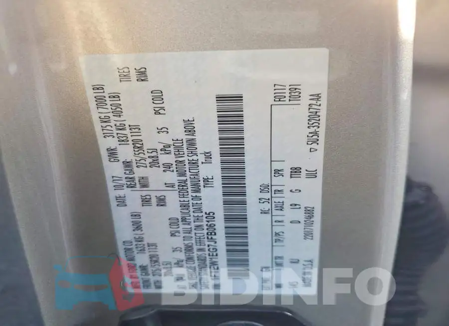 1FTEW1EG7JFB06105 Photo# 12