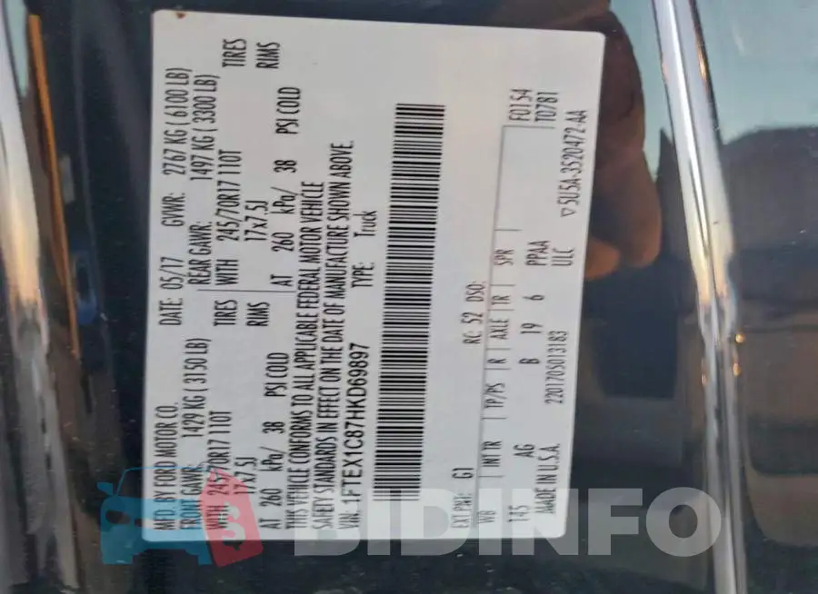 1FTEX1C87HKD69897 Photo# 13