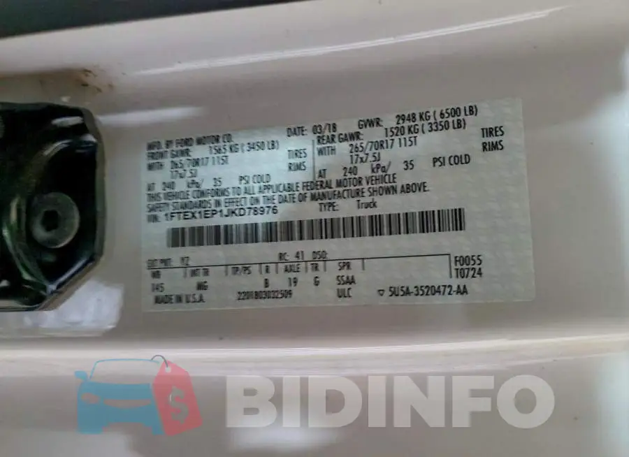1FTEX1EP1JKD78976 Photo# 12