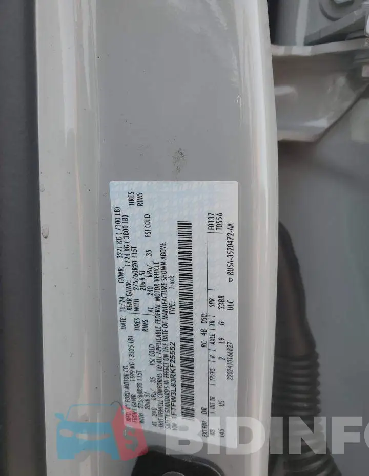 1FTFW3L83RKF25552 Photo# 12