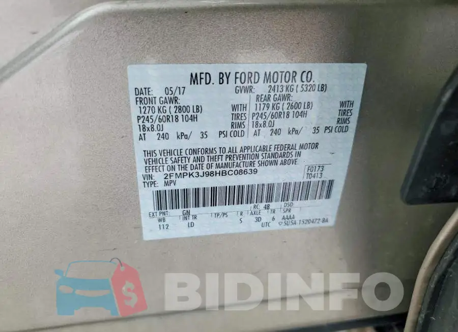 2FMPK3J98HBC08639 Photo# 13