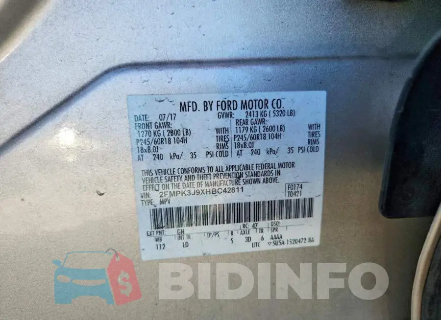 2FMPK3J9XHBC42811 Photo# 12