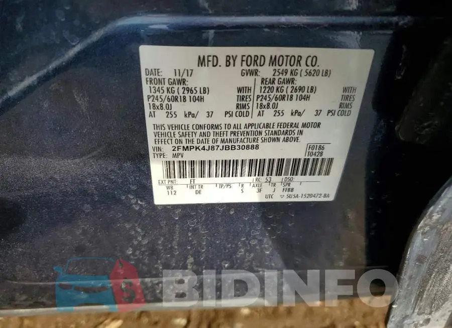 2FMPK4J87JBB30888 Photo# 13