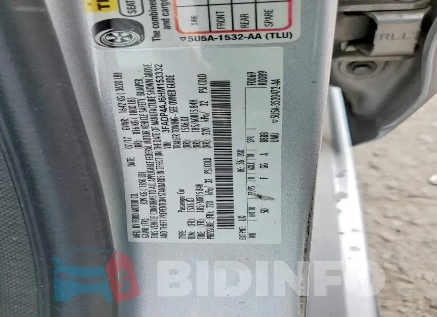 3FADP4AJ6HM153332 Photo# 12