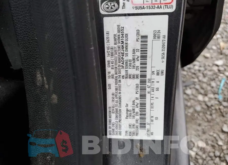 3FADP4EJ4KM104552 Photo# 12