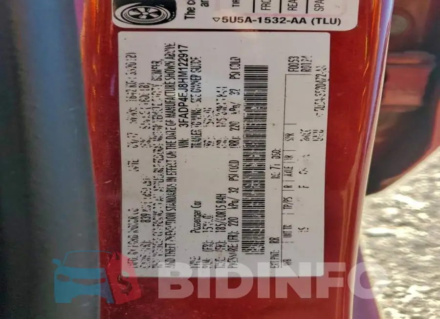 3FADP4EJ8HM122917 Photo# 14
