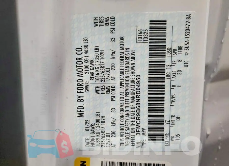 3FMCR9B68NRD04950 Photo# 13