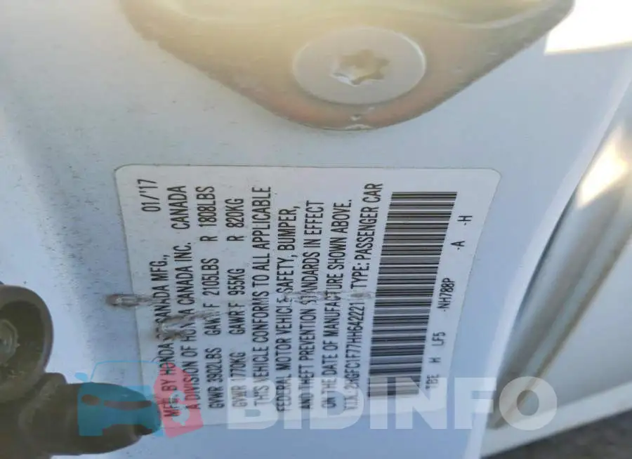 2HGFC1F77HH642221 Photo# 12