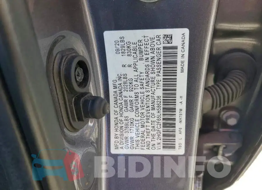 2HGFC2F65LH586236 Photo# 12