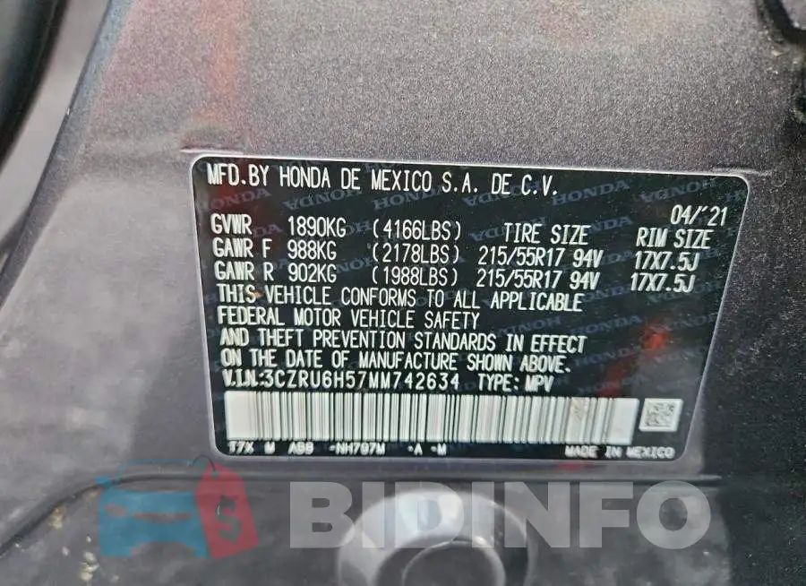 3CZRU6H57MM742634 Photo# 13
