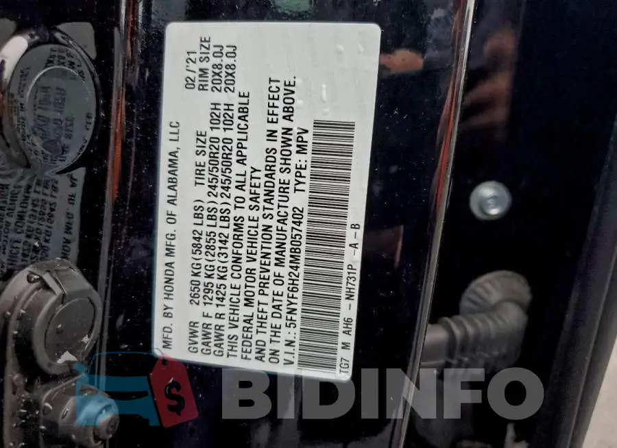 5FNYF6H24MB057402 Photo# 13