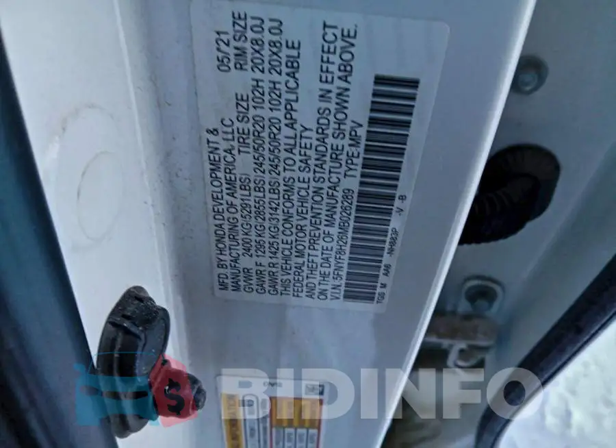 5FNYF8H26MB026289 Photo# 13