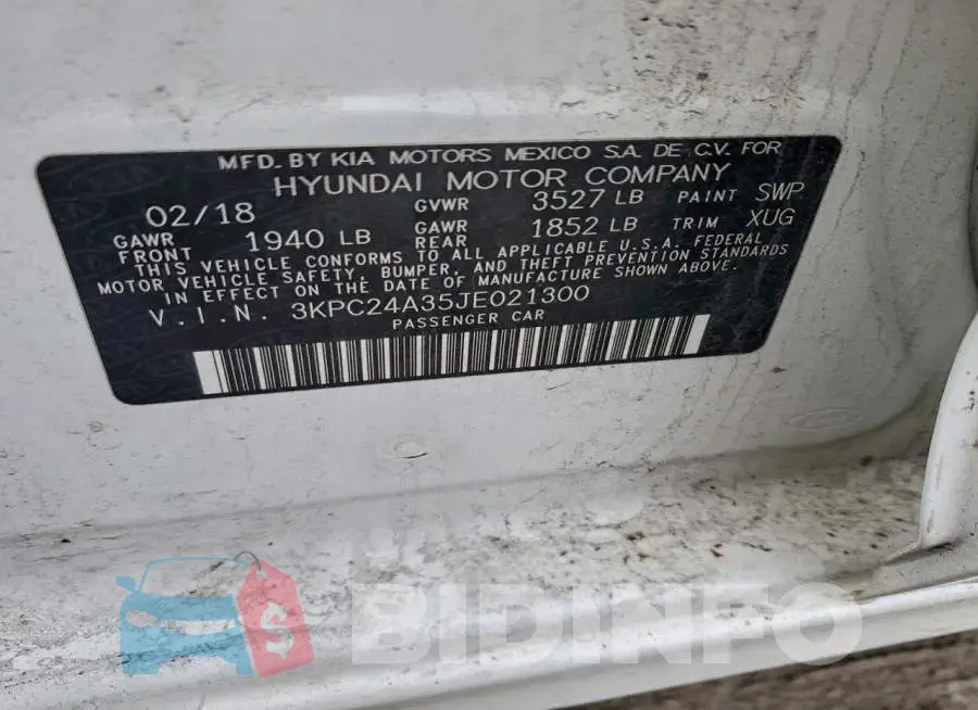 3KPC24A35JE021300 Photo# 12