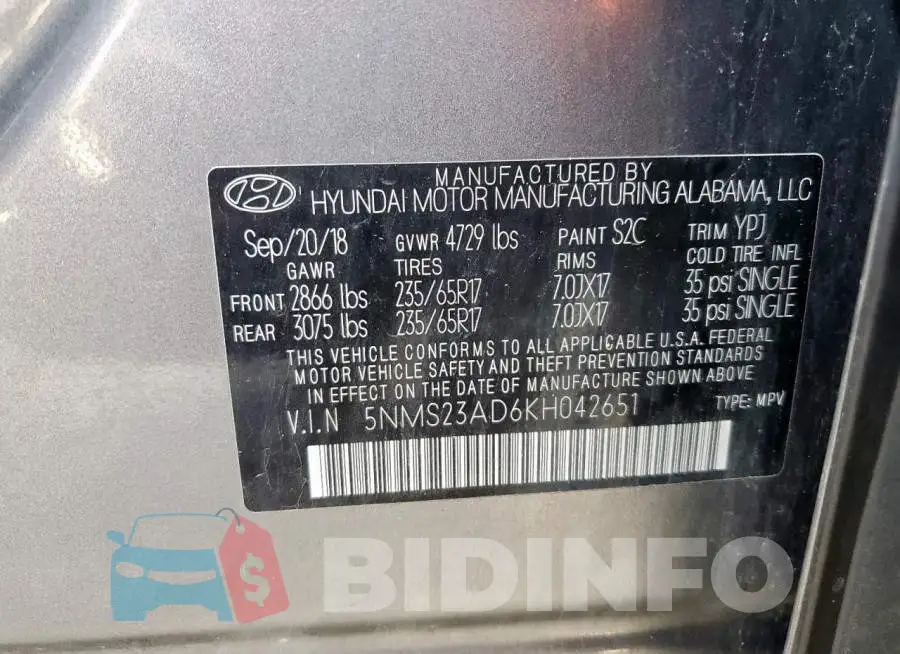5NMS23AD6KH042651 Photo# 13