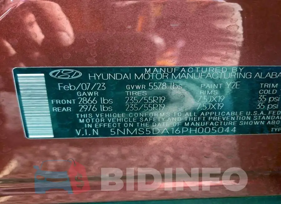 5NMS5DA16PH005044 Photo# 13